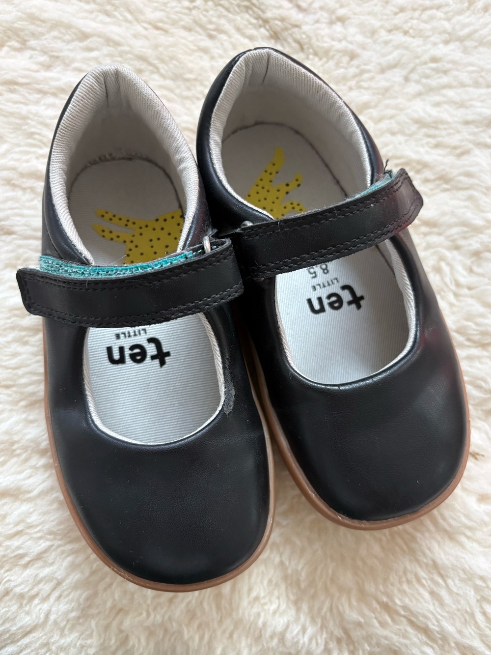 Ten Little Black Mary Jane Shoes, Size 8.5
